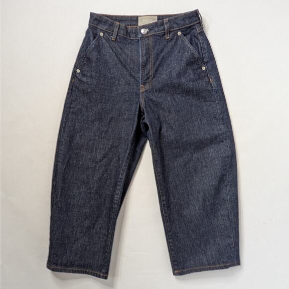 Everlane Arc 27 Dark Wash Barrel Leg High Rise Minimalist Chic Denim - Picture 1 of 9